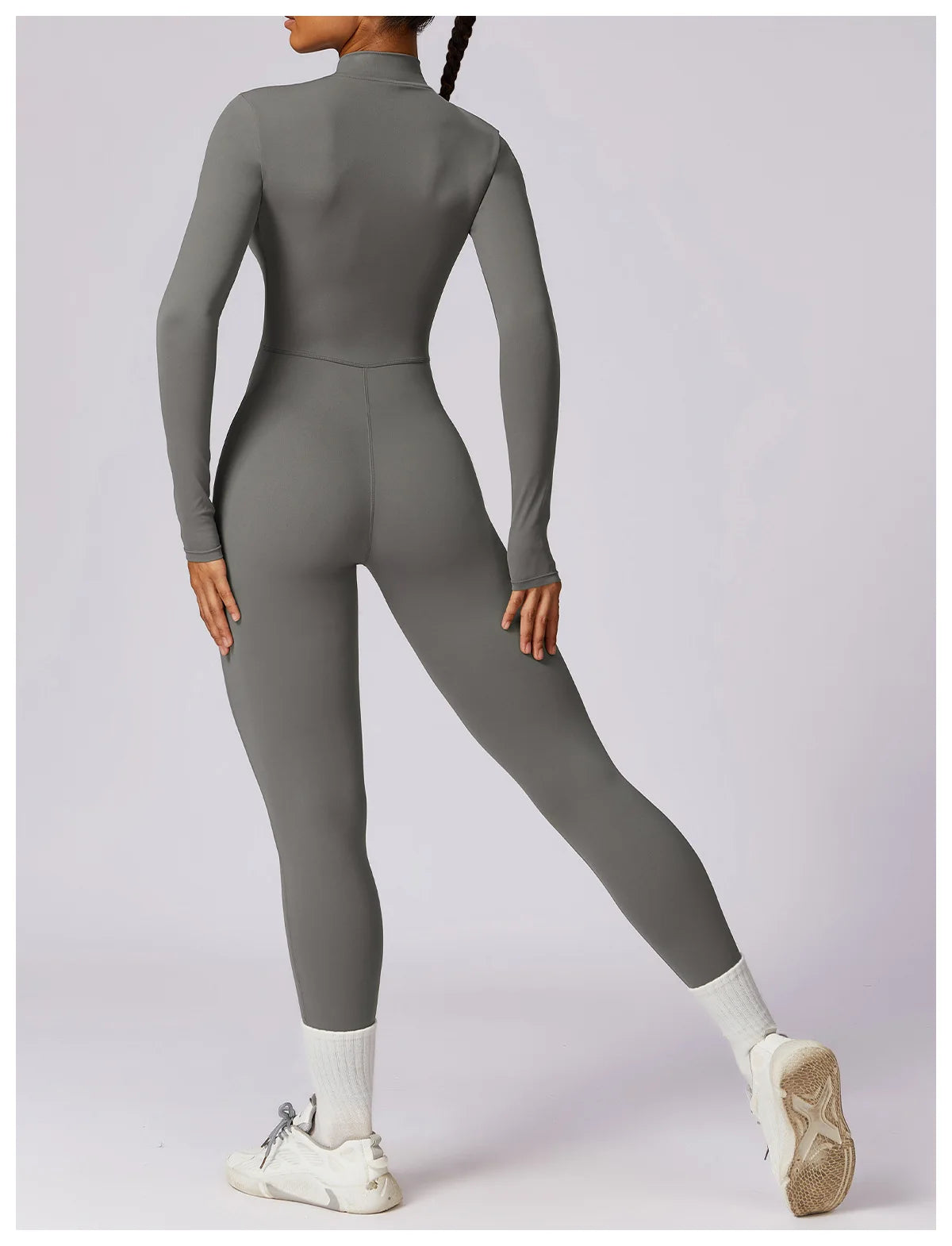 Yoga Jumpsuit Women Seamless Sports Zipper Jumpsuit Set Gym Long Sleeve Fitness Suit Elastic Gym Workout Bodysuit Athletic Wear