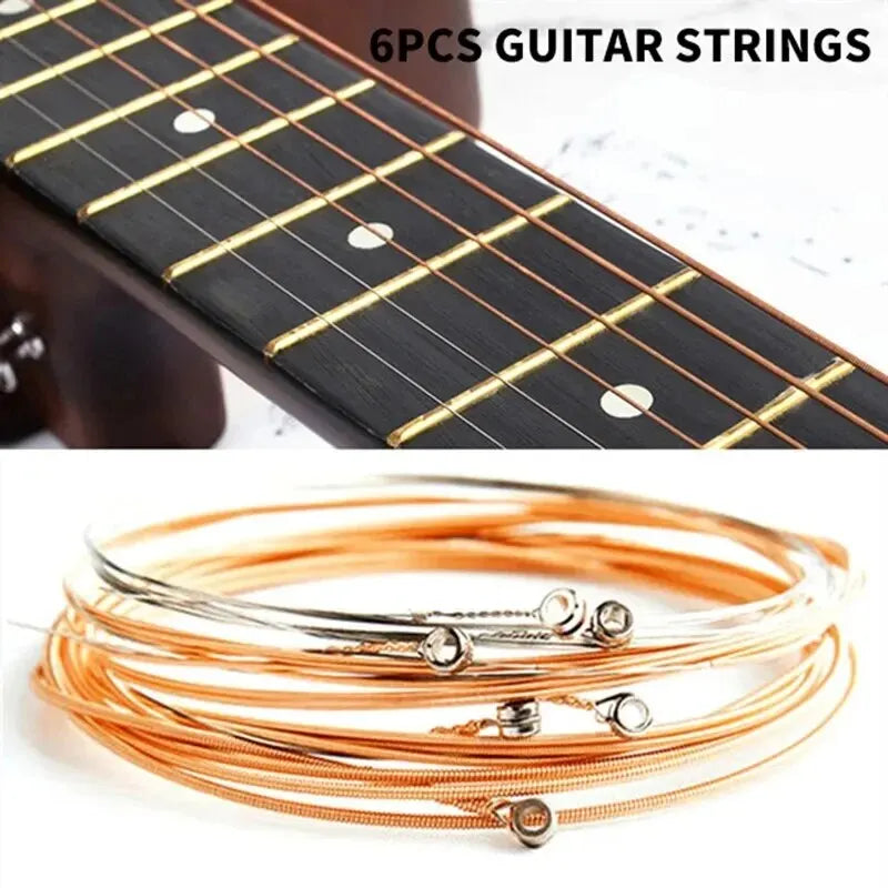 1 SET 6 Pieces Copper Guitar Strings 1-6 for Classical Classic Steel Wire Classic Acoustic Folk Guitar Parts Accessories