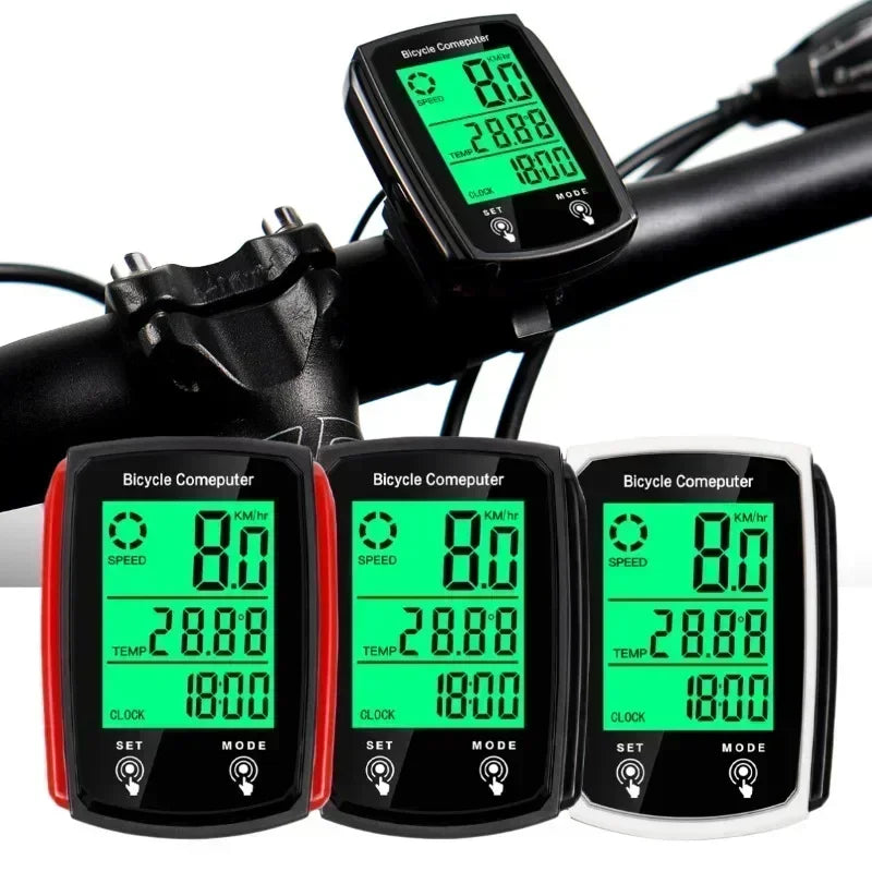 Wired Bike Computer LED Digital Bicycle Speedometer Odometer Touchscreen Cycling Computer Waterproof with Backlight