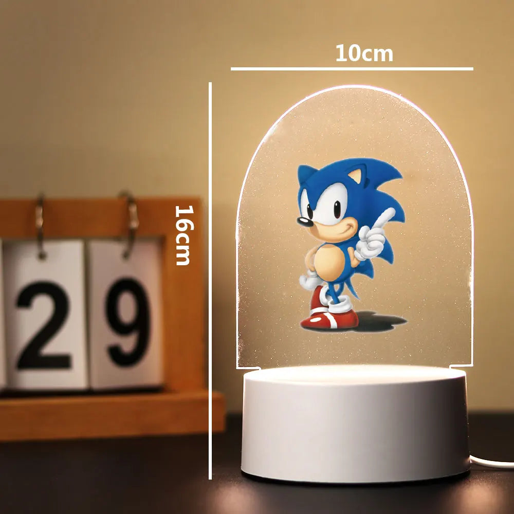 Print Sonic Illusion Night Lamp For Children Acrylic Table Lights With Game Room Decor the kids loves gift