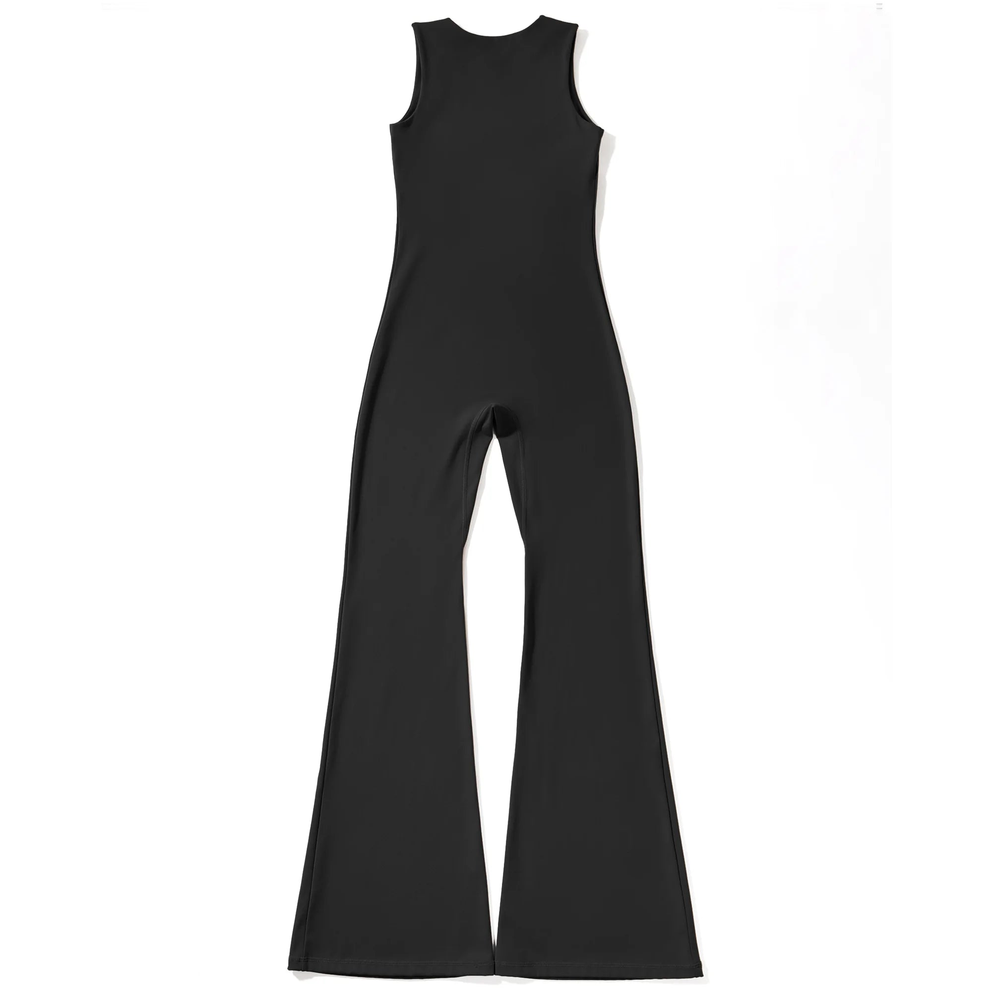 Women's Sleeveless Bodysuit Flared Pants  Square Neck Full Seasons Casual Fitness Playsuit Sleeveless  Streewear Jumpsuits  Lady