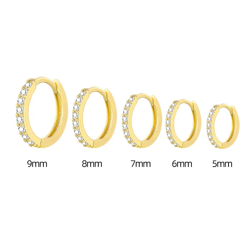 1Set Stainless Steel Minimal Hoop Earrings Circle Round Huggies for Women Punk Gold Silver Color Ear Ring Bone Stud Jewelry Gift