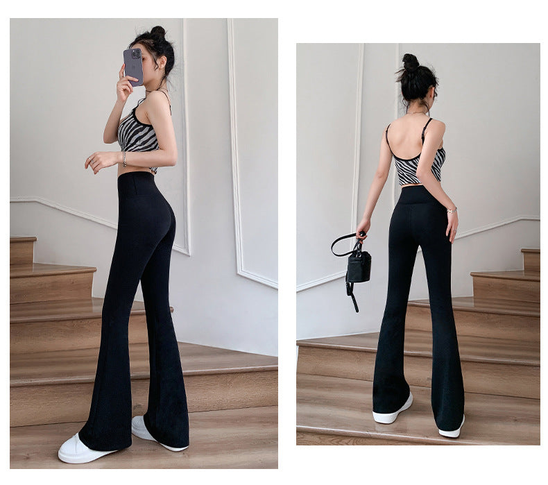 Women Flare Pants Slim High Waist Solid Sexy Shark Flare Pants Fashion Casual Streetwear Elastic Butt Lift Skinny Leggings