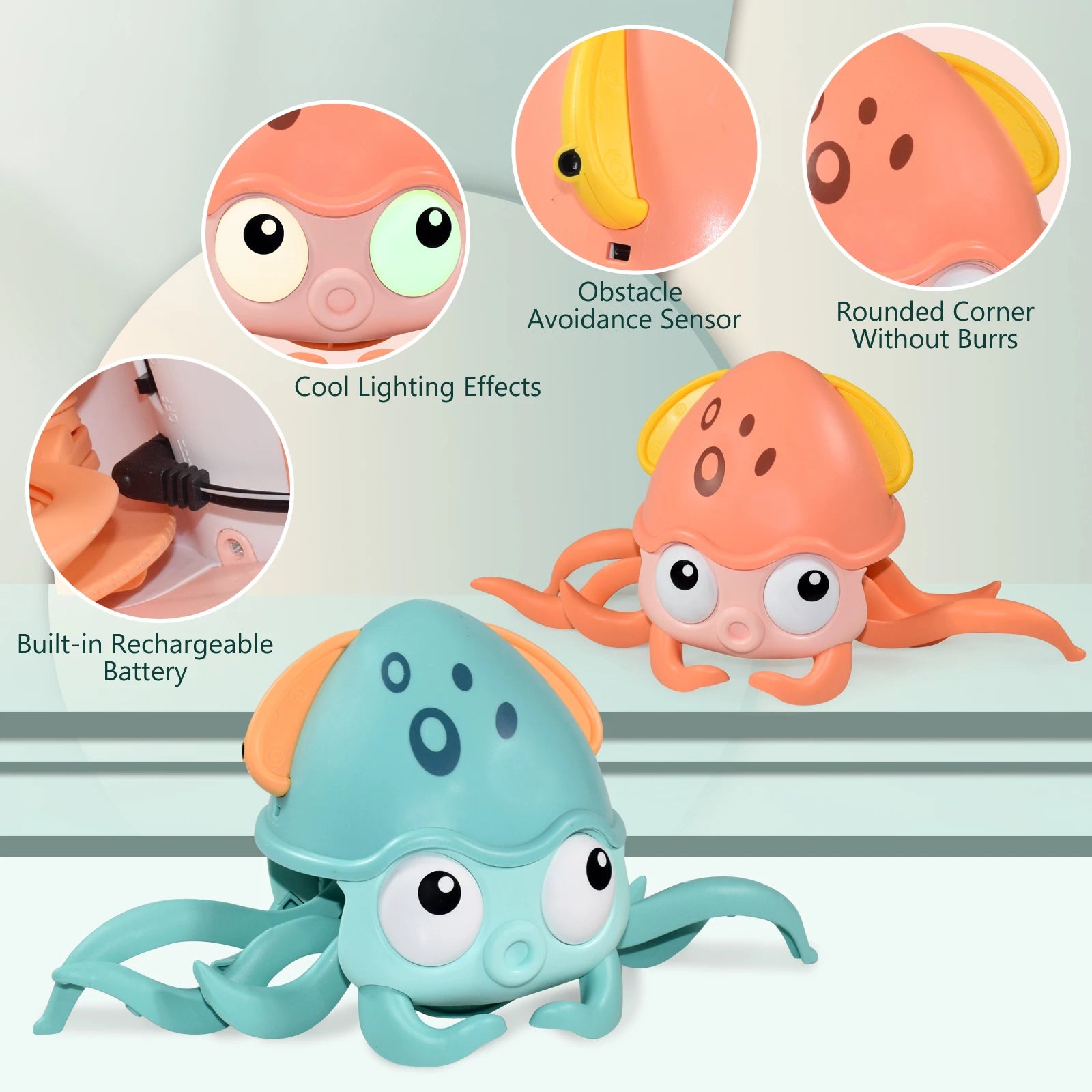 Kids Induction Escape Crab Octopus Crawling Toy Baby Electronic Pets Musical Toys Educational Toddler Moving Toy Christmas Gift