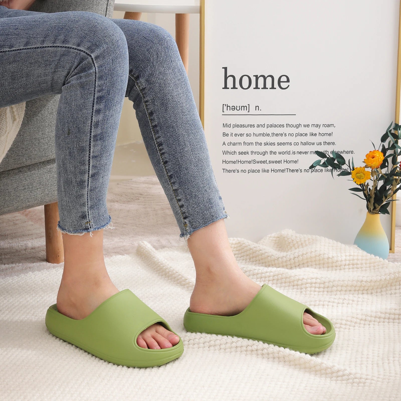 Kidmi Fashion Women Sandals Beach Flat Sandals Trendy brand EVA Sandals Summer 2024 Outdoor Casual House Sandals Bathroom Shoes