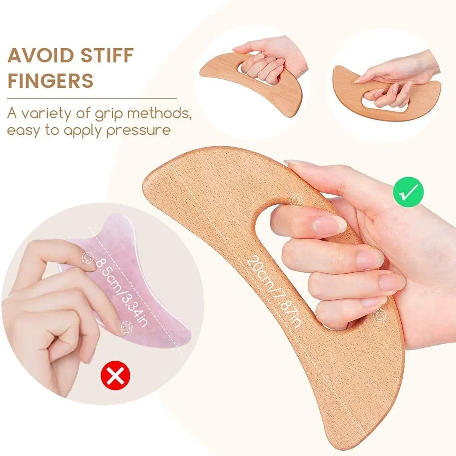 Body Gua Sha Tool Wooden Lymphatic Drainage Tool Guasha Massage Tools for Relieve Muscle Fatigue Anti Cellulite Massage Tool