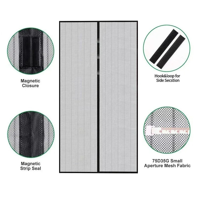 Anti-mosquito Curtain Mosquito Netss for Window Fly Screen Automatic Closing Door Household Ventilation Curtains Magnetic Net