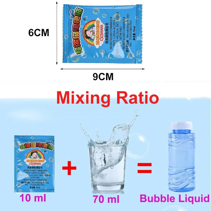 New 10ml Concentrate Bubbles Liquid Soap Water Bubble Gun Accessories Soap Bubble Liquid Bubble Refills Children's Toys