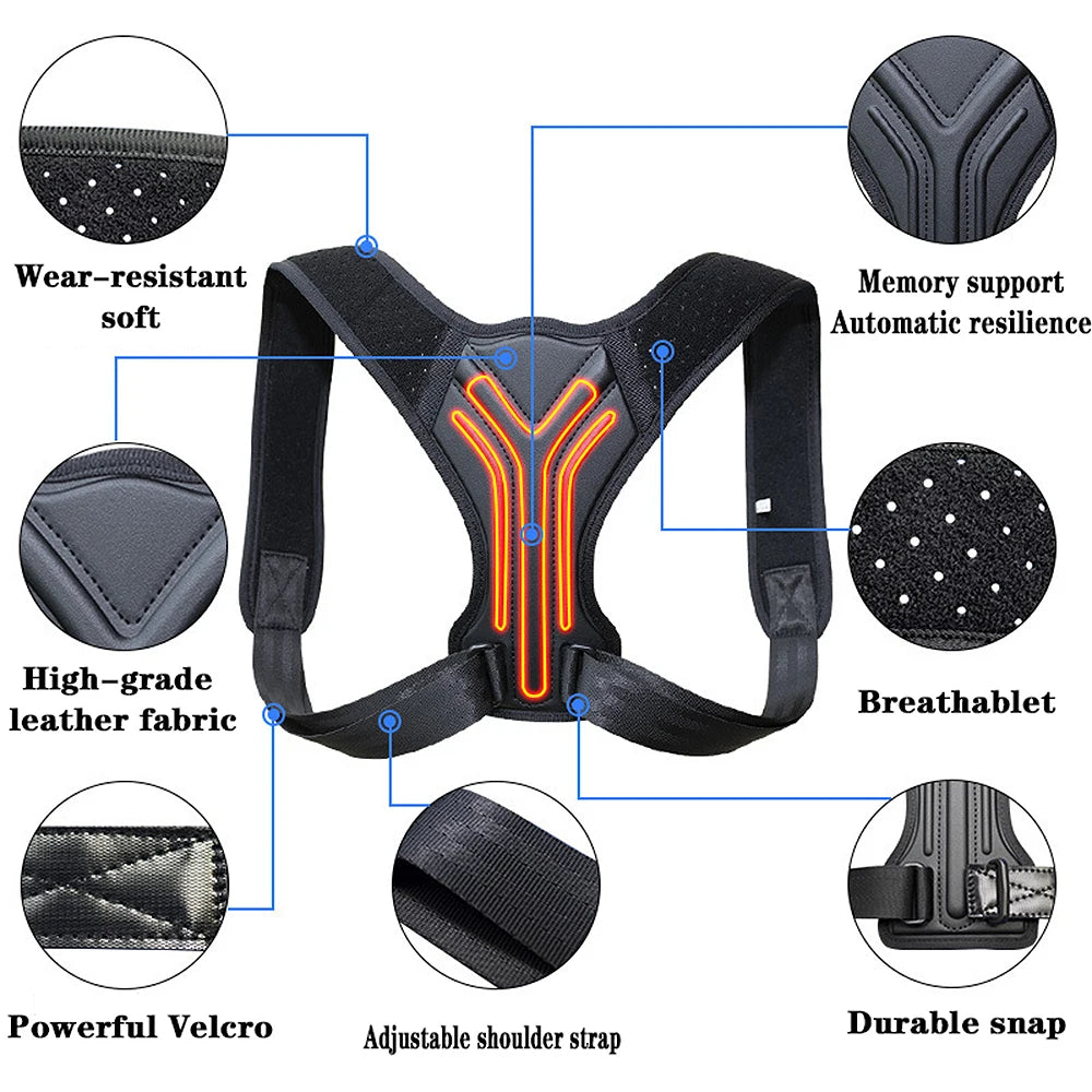 Adjustable Back Shoulder Posture Corrector Belt Clavicle Spine Support Reshape Your Body Home Office Sport Upper Back Neck Brace