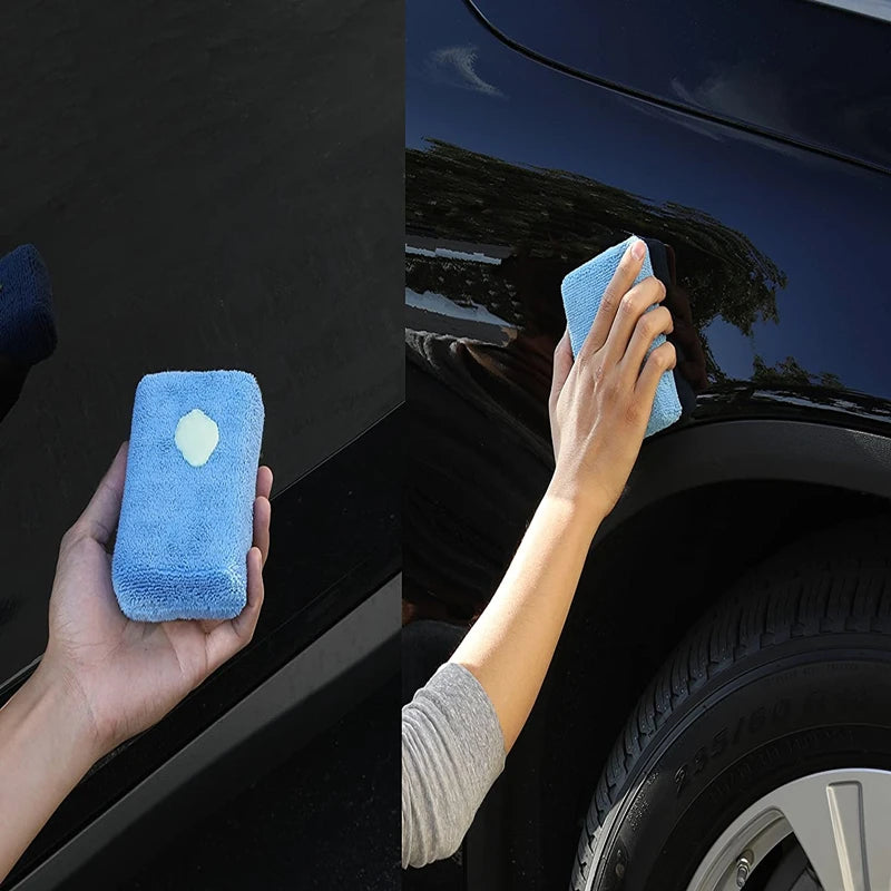 8PCS Microfibre Car Wax Applicator Pads Soft Auto Detailing Wax Sponge Rectangle Foam Car Paint Care Pad Polishing Auto Cleaning