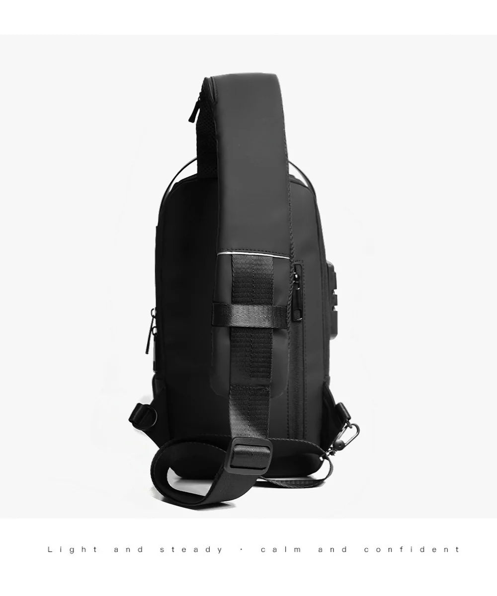 Men Anti Theft Chest Bag Shoulder Bags USB Charging Crossbody Package School Short Trip Messengers Bags Men's Oxford Sling Pack