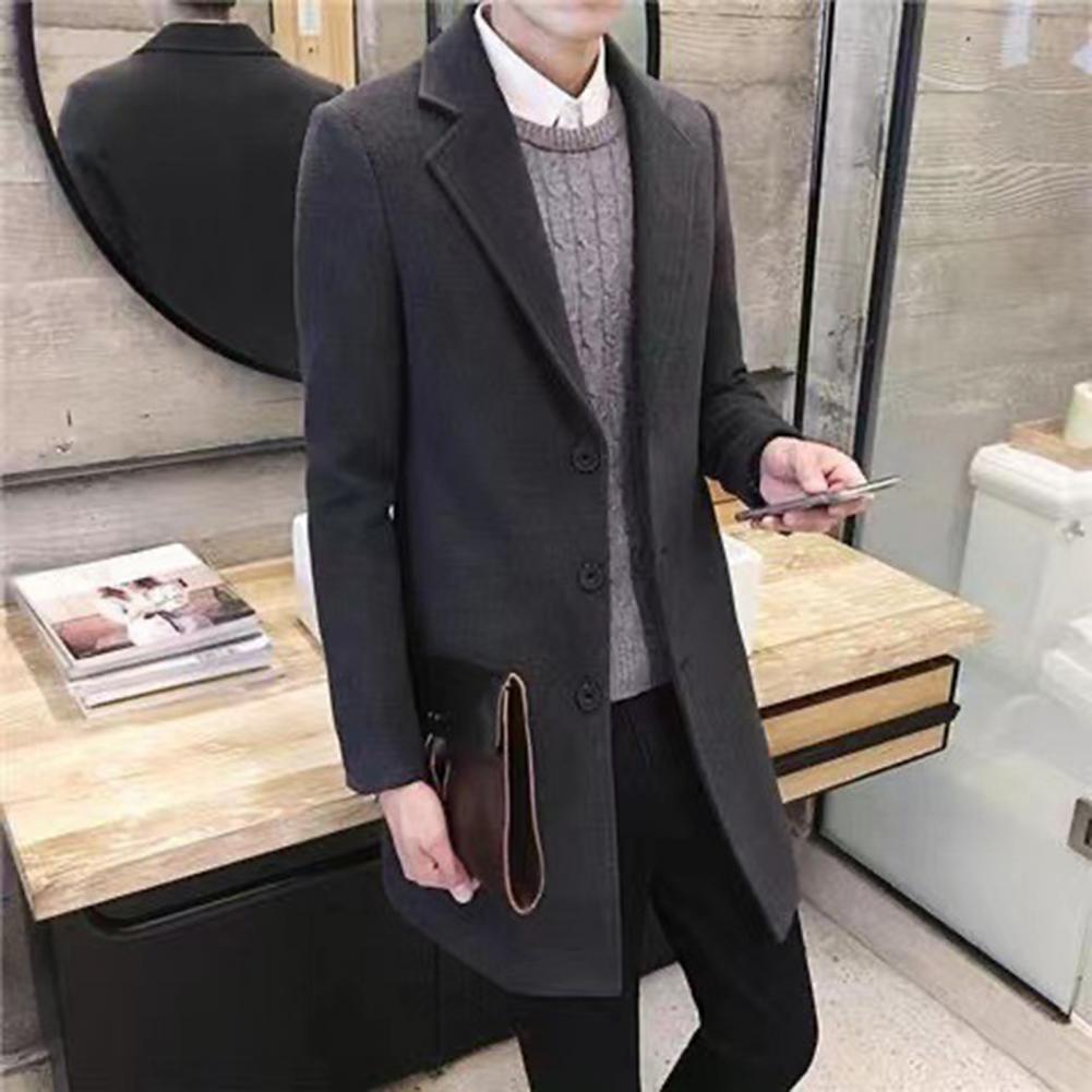 Men  Spring Trench Coat Korean Single-breasted Fashion Overcoat for Male Cardigan Long Windbreaker Streetwear Men Coat Outerwear