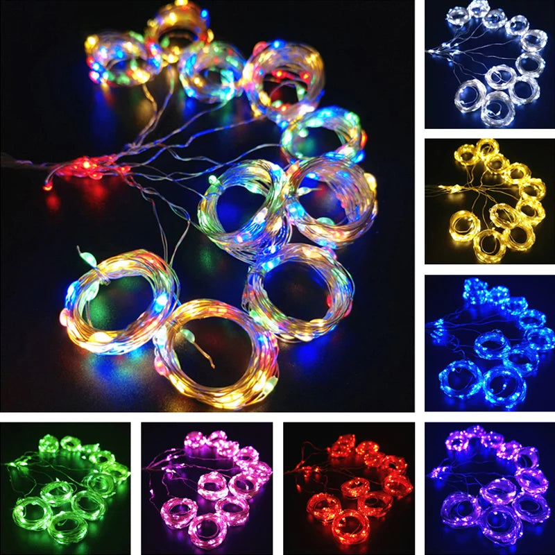 3/4/6M USB LED Curtain 8Modes Remote Control String Lights Holiday Wedding Fairy Garland Lights For Bedroom Living Room Decor