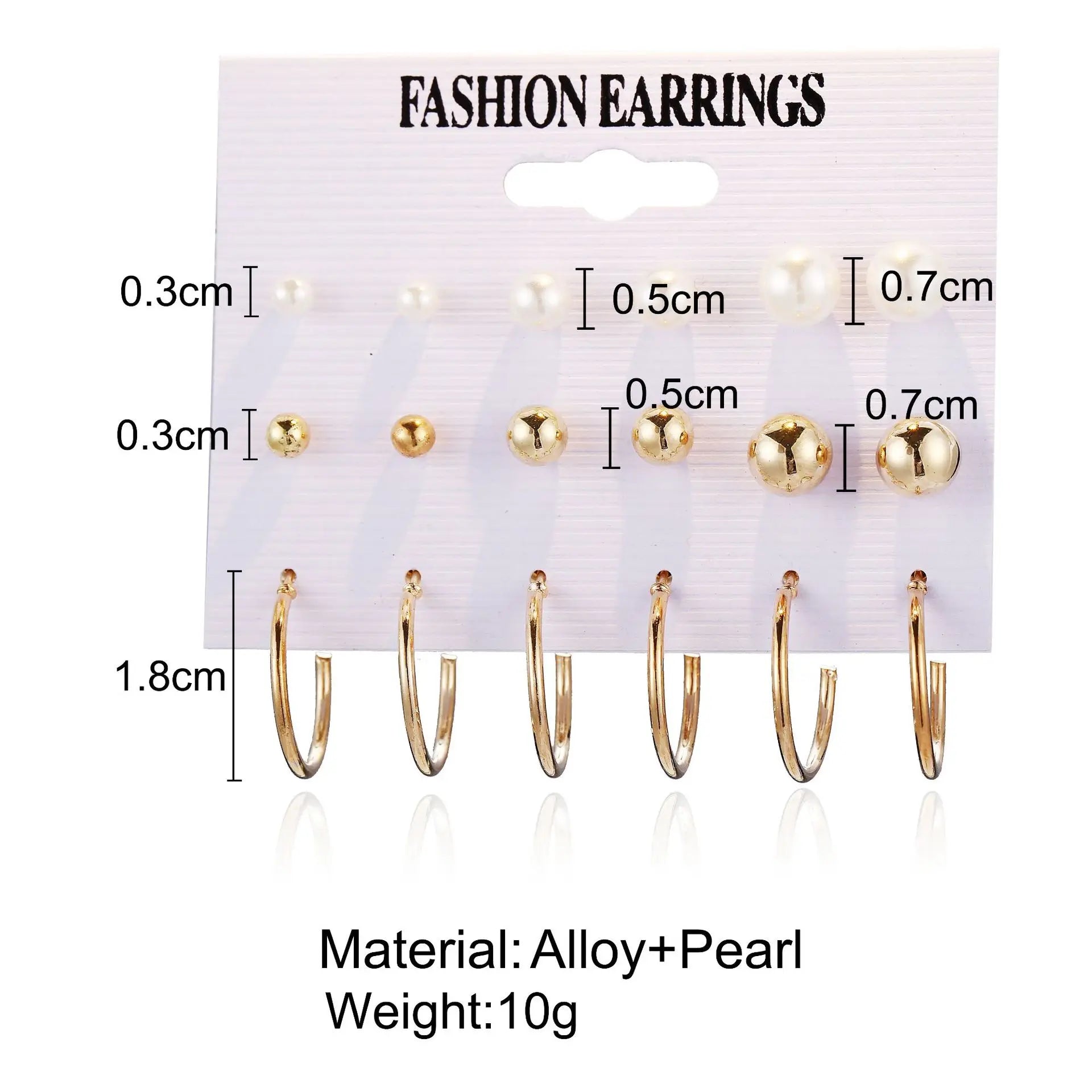 European and American cross-border new minimalist earrings wholesale creative minimalist retro pearl circle earring set 9 pairs