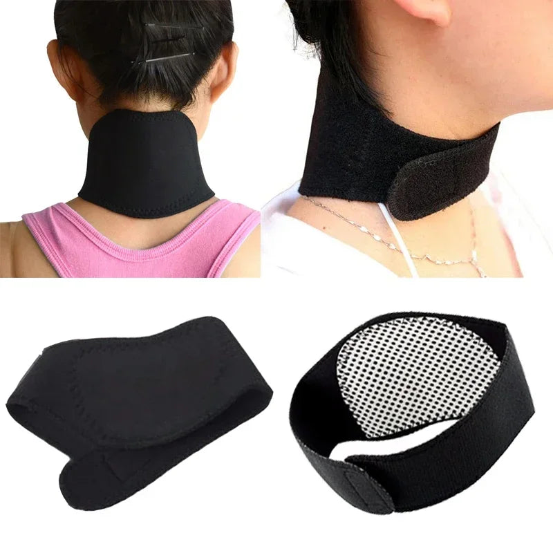 1PC Self-heating Tourmaline Neck Magnetic Therapy Support Tourmaline Belt Wrap Brace Pain Relief Cervical Vertebra Protection