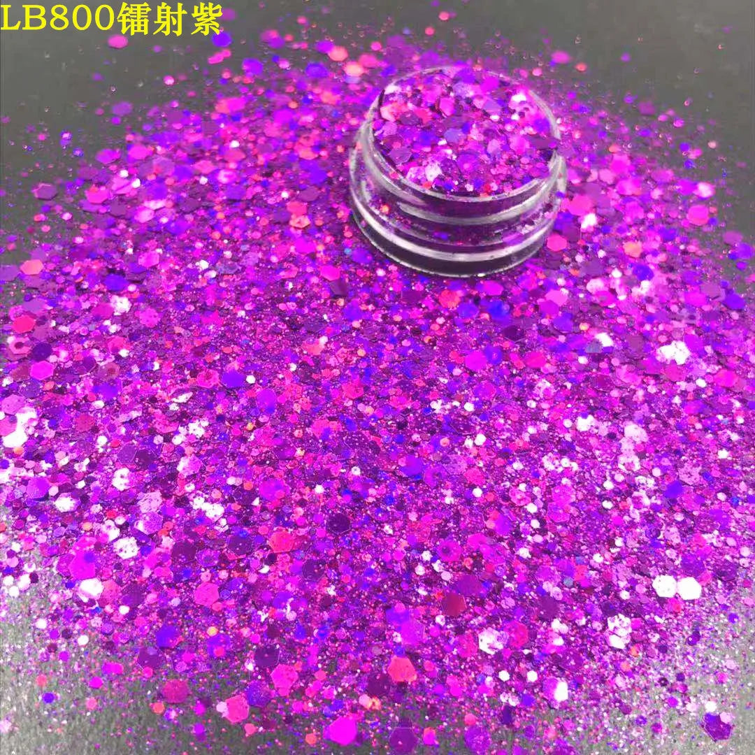 24 Colors Holographic Chunky Glitter 24 Colors Total Laser Nail Glitter Flakes Chunky Holographic Laser Nail Glitter