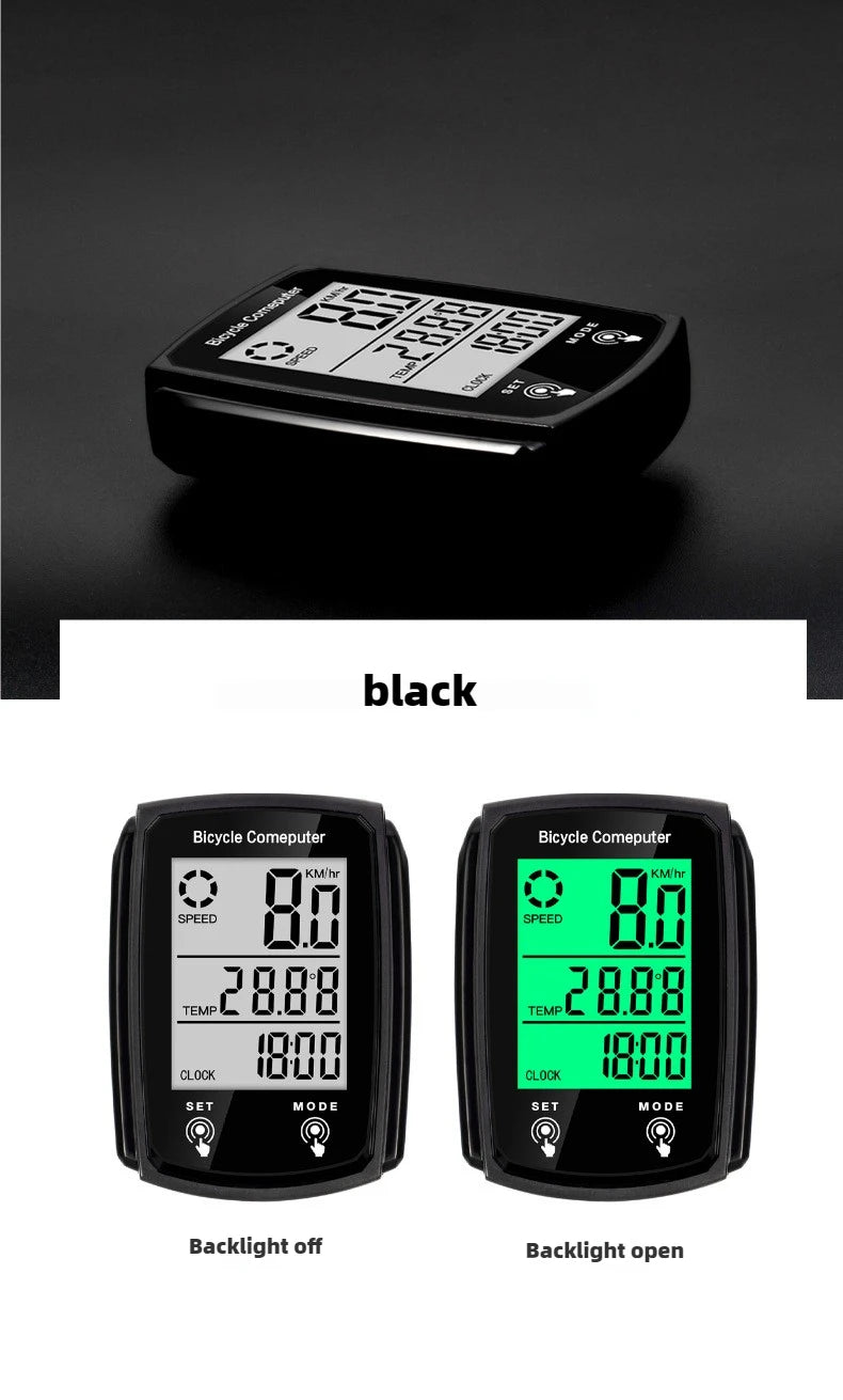 Wired Bike Computer LED Digital Bicycle Speedometer Odometer Touchscreen Cycling Computer Waterproof with Backlight