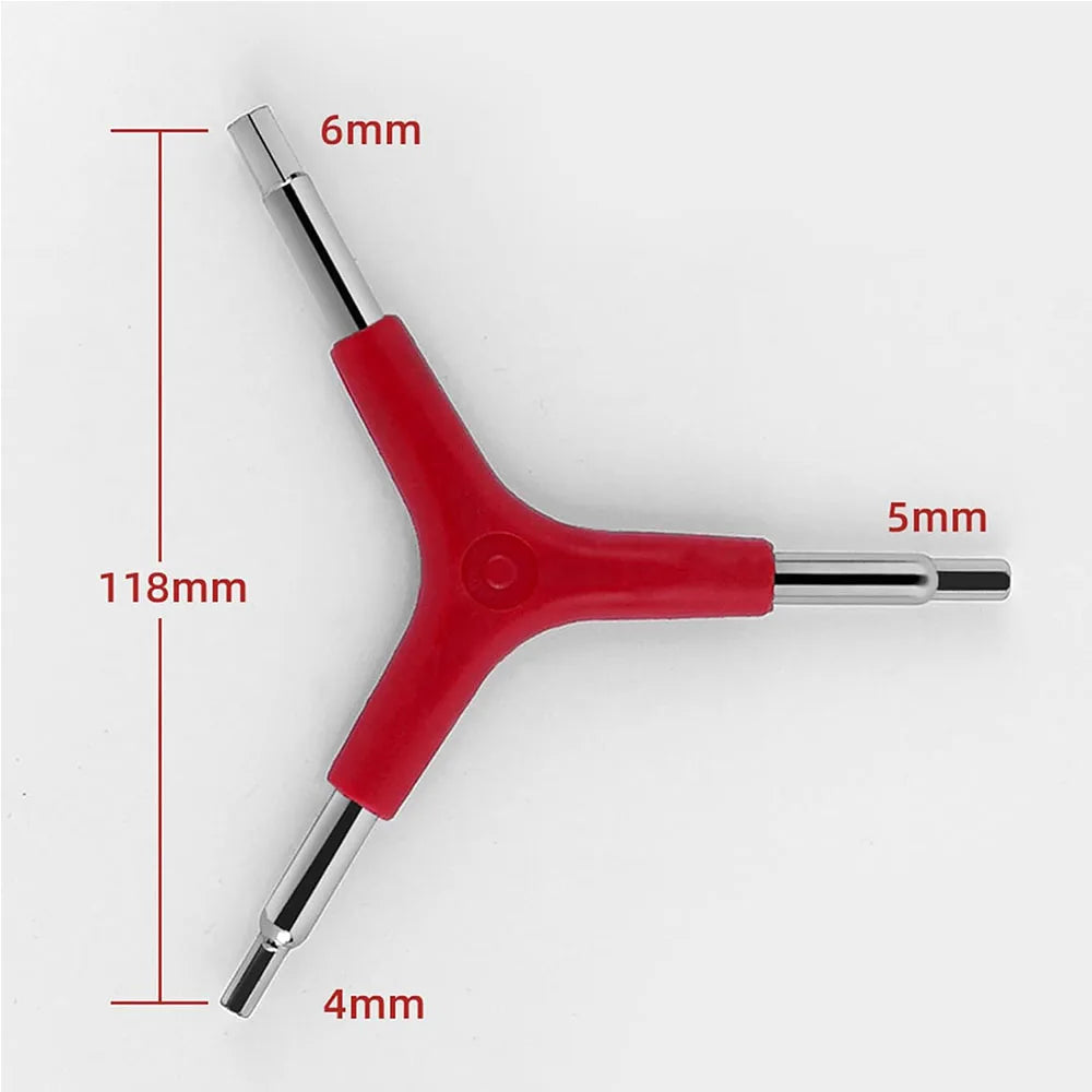 Y-Shaped 3 Way Hex Wrench Inner Hexagon Spanner 4/5/6mm for Outdoor Camping Cycling Mountain Bike Bicycle Maintance Repair Tool