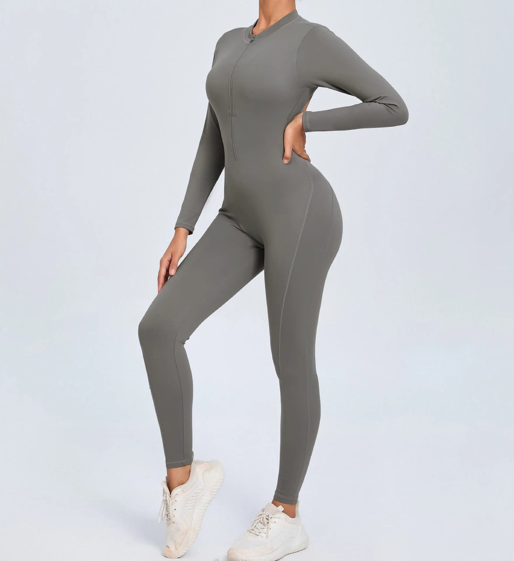 Fashion Hollow Backless Sport Jumpsuit Women's Tracksuit Long Sleeve Zipper Fitness Overalls One Piece Gym Set Workout Clothing