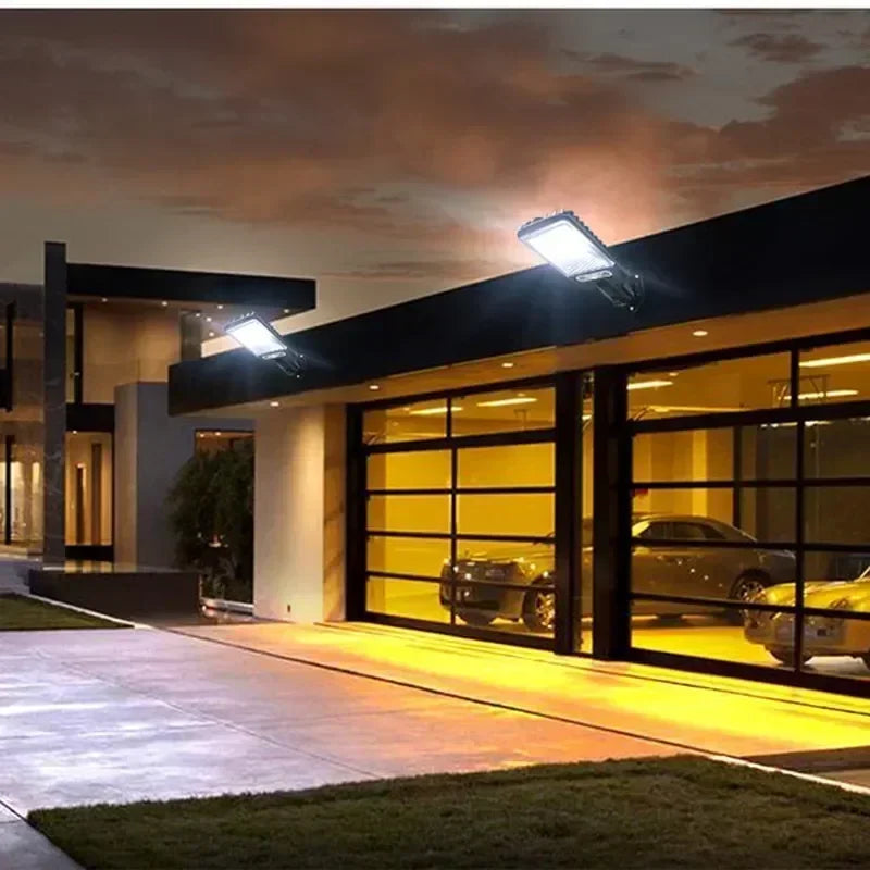 Powerful LED Solar Outdoor Led Courtyard Wall Lamp 3 Modes Human Body Induction Garden Terrace Garage Door Street Lighting