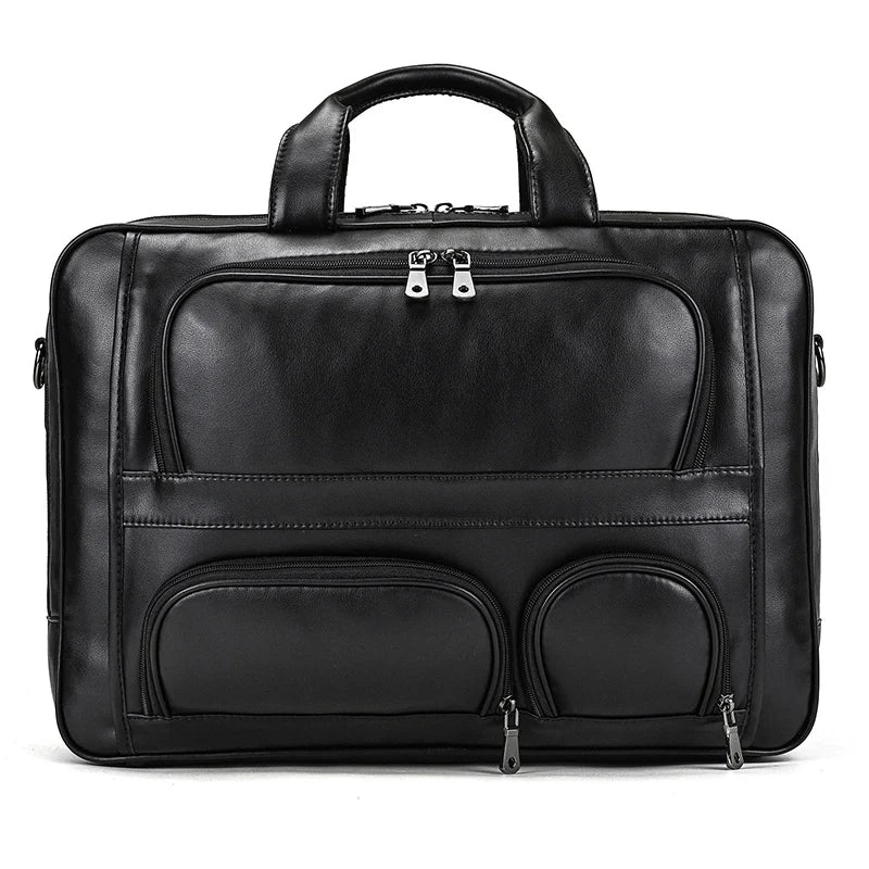 17.3 Inch Laptop Briefcase Genuien Leather Laptop Bag Business Travel Tote Bags Handbags For Men Male Large Brief Case Bag Retro