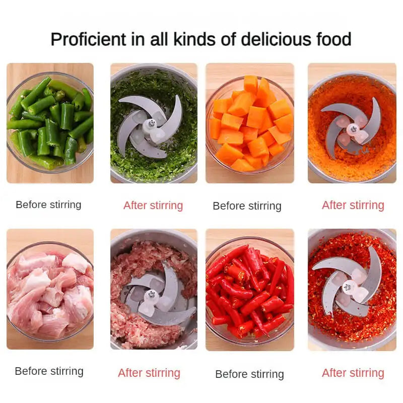 2Speeds 304Stainless Steel Electric Chopper Meat Grinder Mincer Food Processor Slicer Vegetable Food Chopper Meat Slicer Machine