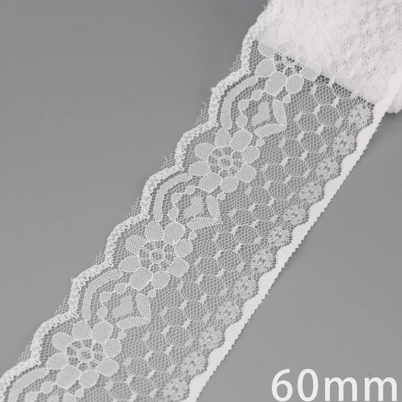 (5 yards/roll) white Lace ribbon fabric Webbing Decoration Lovely gift packing polyester Material