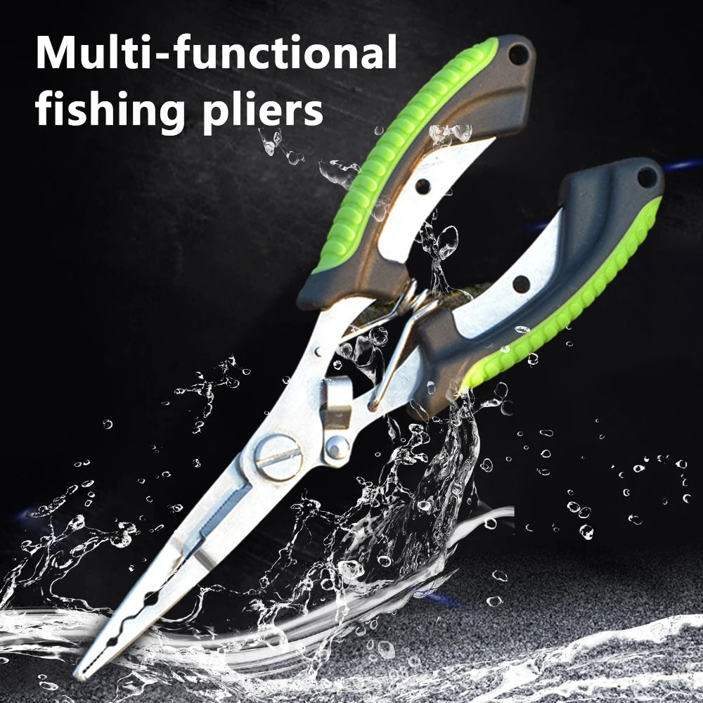 Fish Pliers Ergonomics Anti-slip High-strength Multifunctional Cut Fishing Line Fishing Tied Hooks Pliers Angling Equipment 