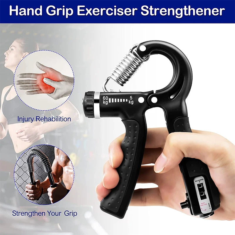 5-60kg Adjustable Hand Grip Strengthener Hand Grip Trainer With Counter Wrist Forearm And Hand Exerciser For Muscle Building