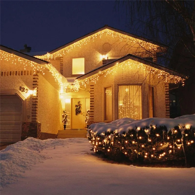 220v 110v Connectable icicle string lights waterproof christmas icicle lights outdoor