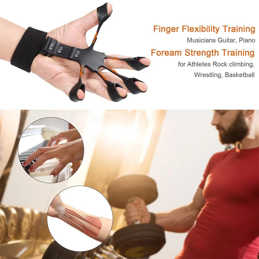 Silicone Grip Training and Exercise Finger Exercise Stretcher Hand Strengthener Arthritis Grip Trainer Hand Brush Expander Grips