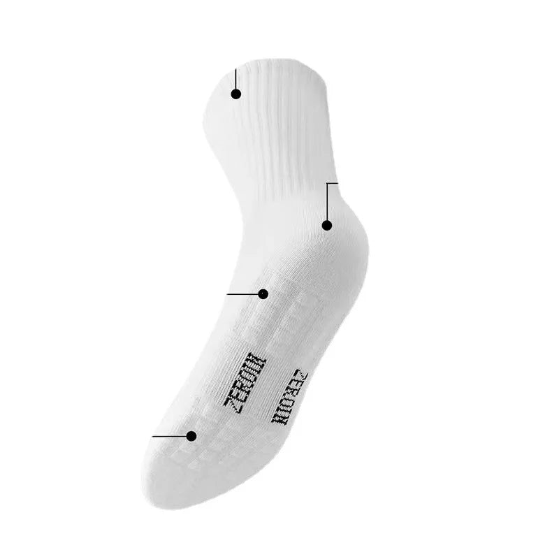 1pairs Socks Men's Cotton Deodorant Winter Towel Bottom with Velvet Mid-tube White Stockings Thickened Sports Basketball Socks