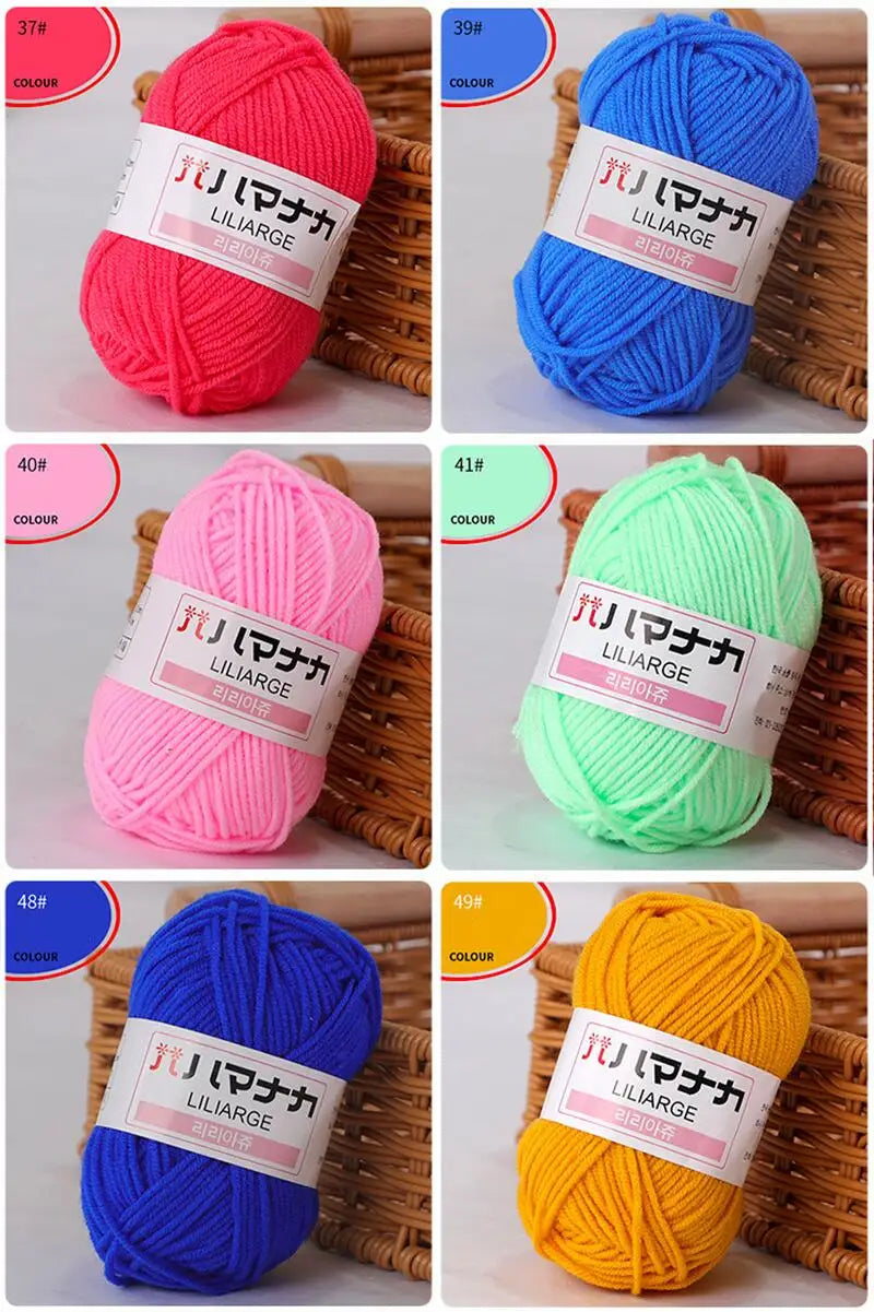 25G Baby Milk Sweet Soft Cotton Knitting Wool Yarn Thick Fiber Yarn Velvet Yarn Hand Knitting Wool Crochet Yarn for DIY Sweate