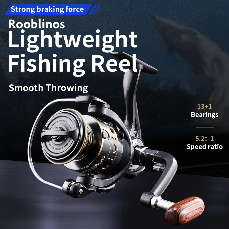 Rooblinos BK Spinning Fishing Reels For Saltwater Freshwater Metal Spool Left/Right Interchangeable Trout Carp Fishing Tackle