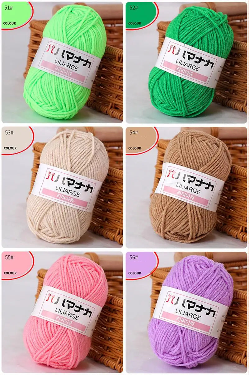 25G Baby Milk Sweet Soft Cotton Knitting Wool Yarn Thick Fiber Yarn Velvet Yarn Hand Knitting Wool Crochet Yarn for DIY Sweate