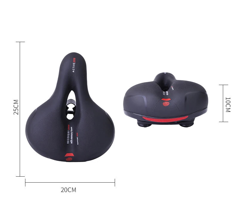 Reflective Shock Absorbing Hollow Bike Saddle MTB Bicycle Seat Breathable Rainproof Cycling Road Mountain Cycling Accessory