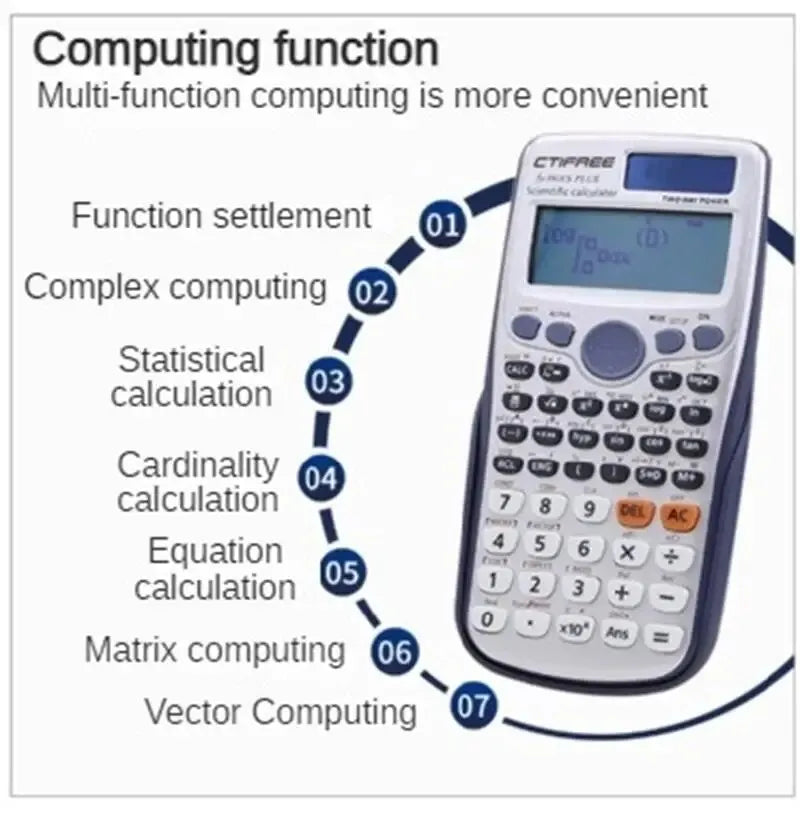 Calculator for 991ES-PLUS Original Scientific Calculator 417 Functions For High School University Students Office Coin Battery