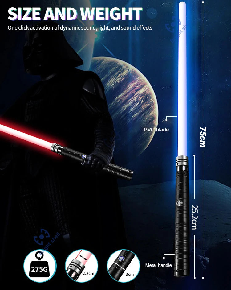 RGB Metal Lightsaber Laser Sword Toys Light Saber 15Color Change Kids Soundfonts Force FX FOC Blaster Toys Jedi Laser Sword Gift