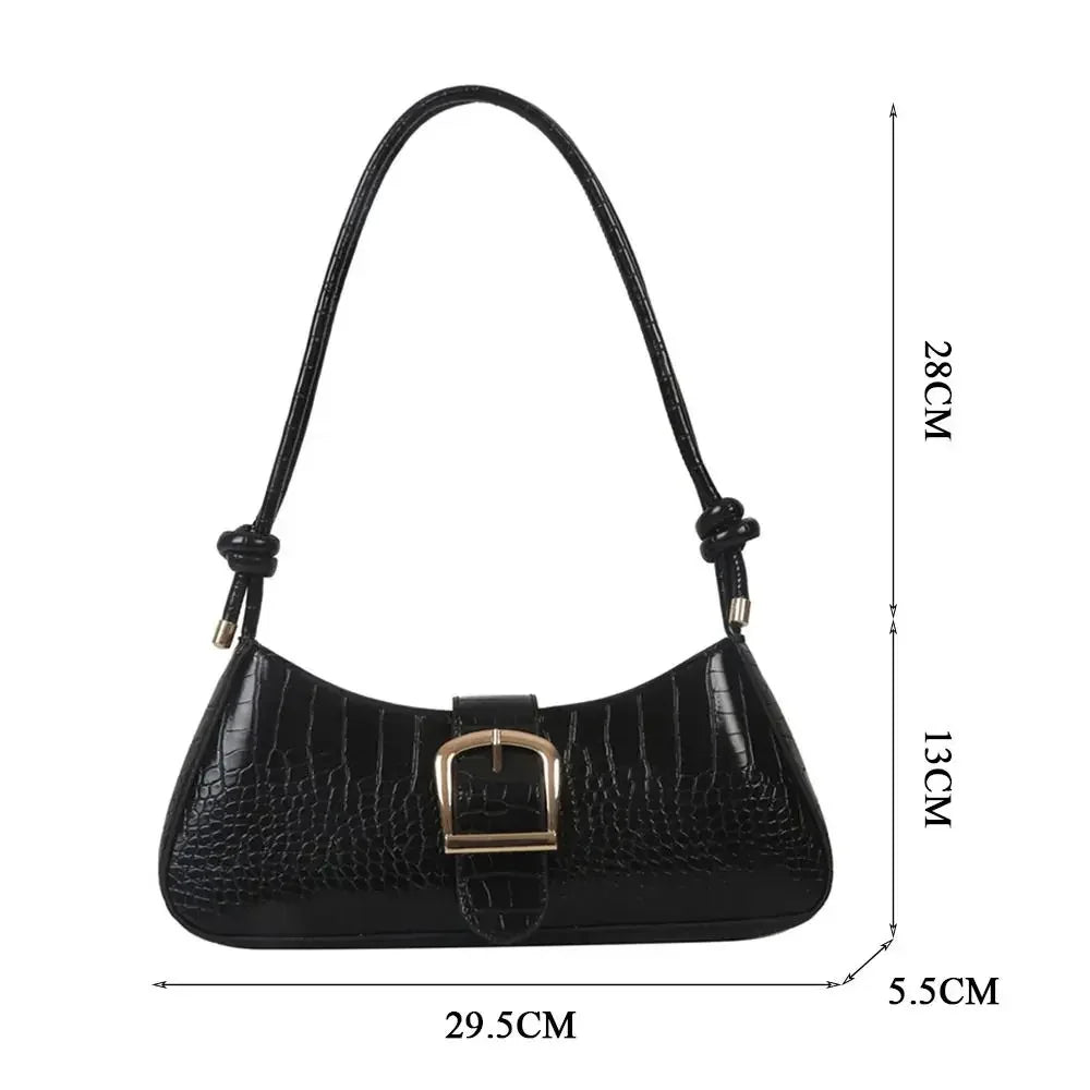 2024 New Fashion Solid Color French Small Hand Baguette Bag French Texture Popular Bag White Underarm Bag Female