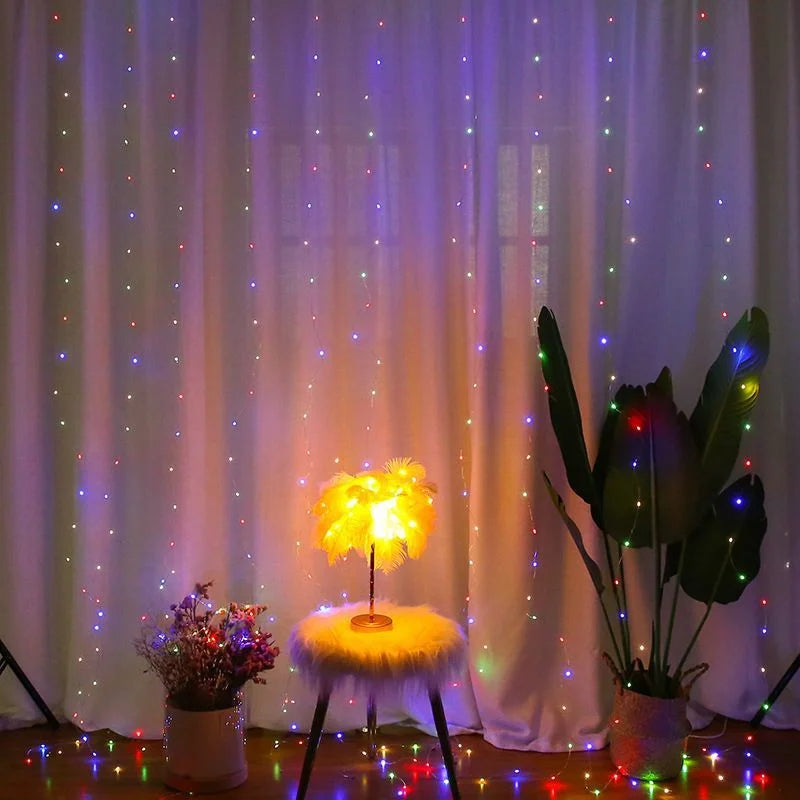 3/4/6M USB LED Curtain 8Modes Remote Control String Lights Holiday Wedding Fairy Garland Lights For Bedroom Living Room Decor