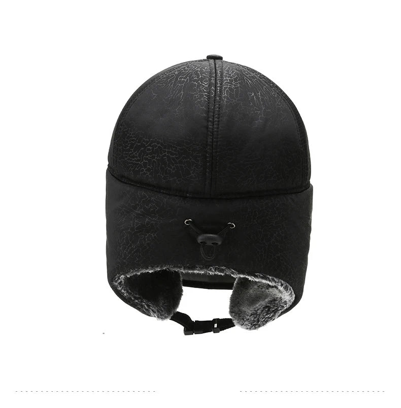 Men Women FauxEarHat Cap Winter Ski Trooper Trapper Cap Black Ski Trooper Trapper Cold snow Cap Accessories Winter Warm Hat