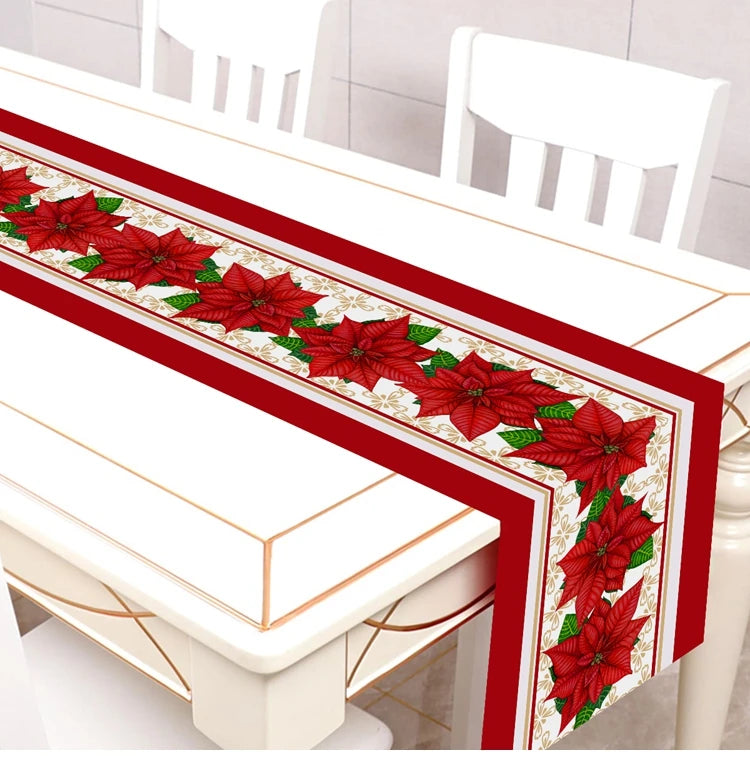 2024 Christmas Table Runners Merry Christmas Decoration for Home Tablecloth Table Cover Xmas Gifts Navidad Noel New Year 2025