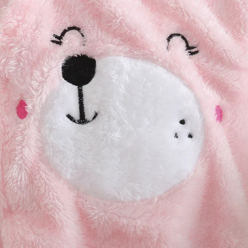 Autumn and Winter New Baby Plush Climbing Clothes Baby Warm and Thick Cartoon Dog Rabbit Cute Cotton Clothes for 0-2 Years