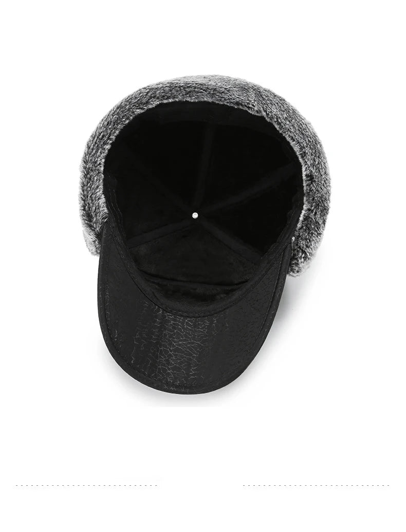 Men Women FauxEarHat Cap Winter Ski Trooper Trapper Cap Black Ski Trooper Trapper Cold snow Cap Accessories Winter Warm Hat