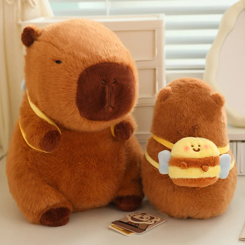 Lotus leaf Capybara Plush Toy Turtle Oyster Bee Bckpack Capibara Cosplay Unicorn Dinosaur Boba Bread Ring Decor Stuffed Animals