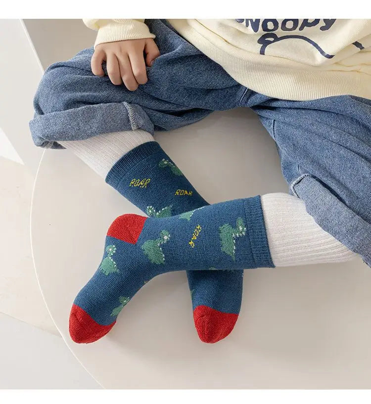 Winter Socks Baby Socks 5 Pairs /bag Warm Cotton Cartoon Socks Kids Girls Boys Thicken Sock