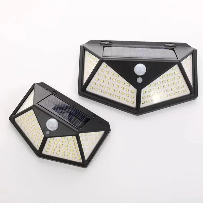 1Pcs 100 LED Wall Lights Outdoor Solar Lamp PIR Motion Sensor Solar Powered Sunlight Street Light for Garden Decoration