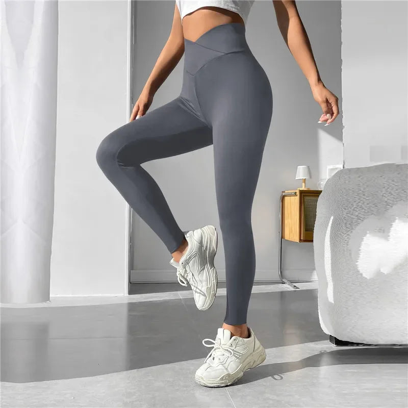 Cross Waist Head Yoga Pants