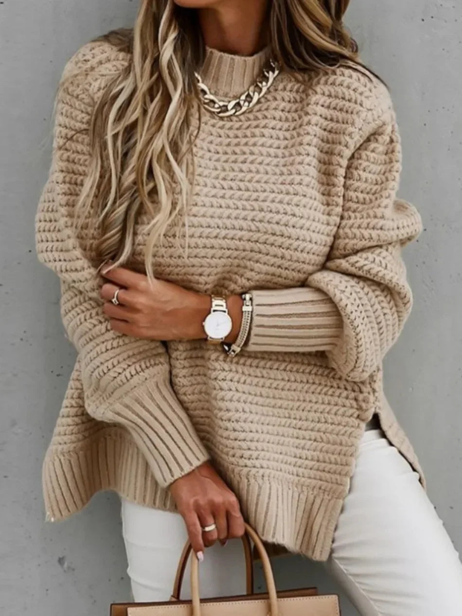 Women's Winter Clothing Half High Collar Solid Color Pullover Fashion Autumn Elegant Temperament Tops Commuting  Sweater Women