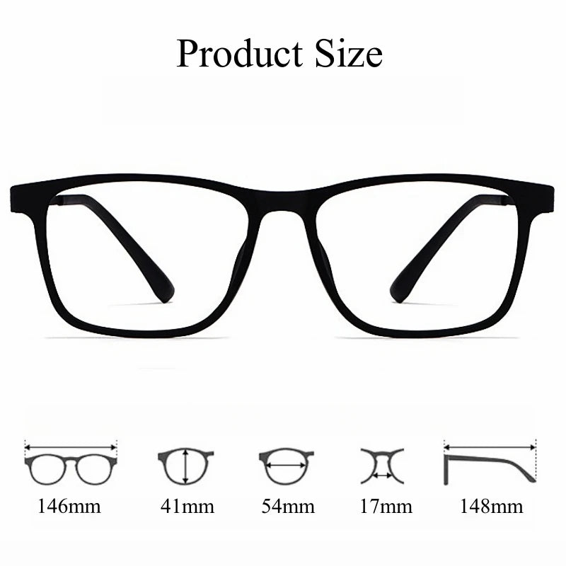 YIMARUILI Ultra Light Fashion Men's Glasses Frames Square Comfortable Pure Titanium Optical Prescription Big Eyeglasses HR3068